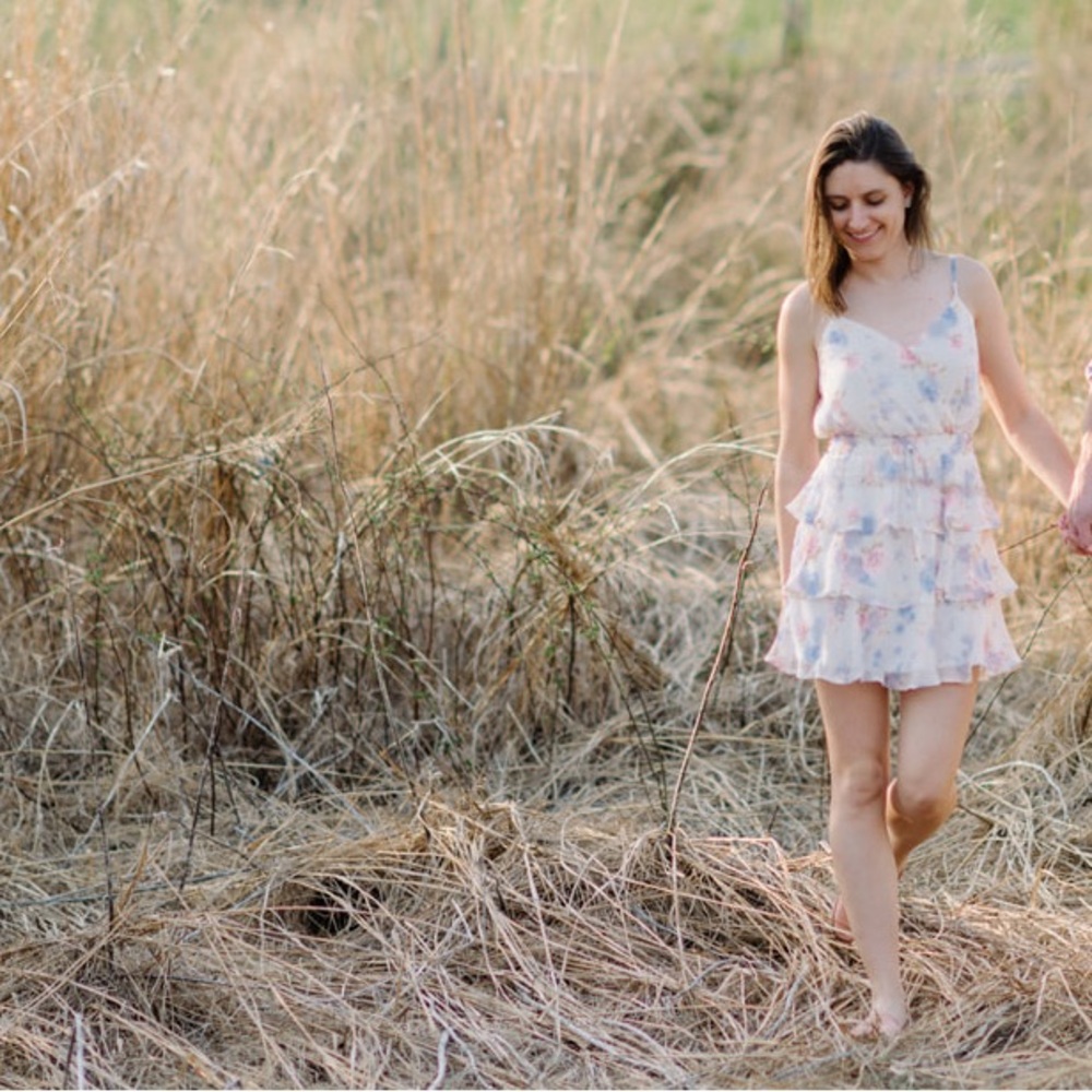 Francesca's Collections Pink Floral Mini Dress